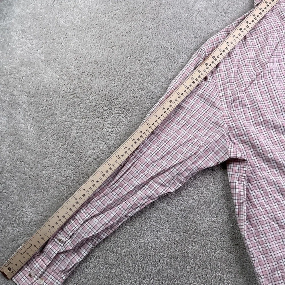 Banana Republic Shirt‎ Mens 2XL XXL Pink Checkered Slim Fit Untucked Cotton